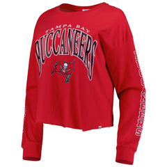 Tampa Bay Buccaneers '47 Women's Skyler Parkway Cropped Long Sleeve T-Shirt Red | 47 brand