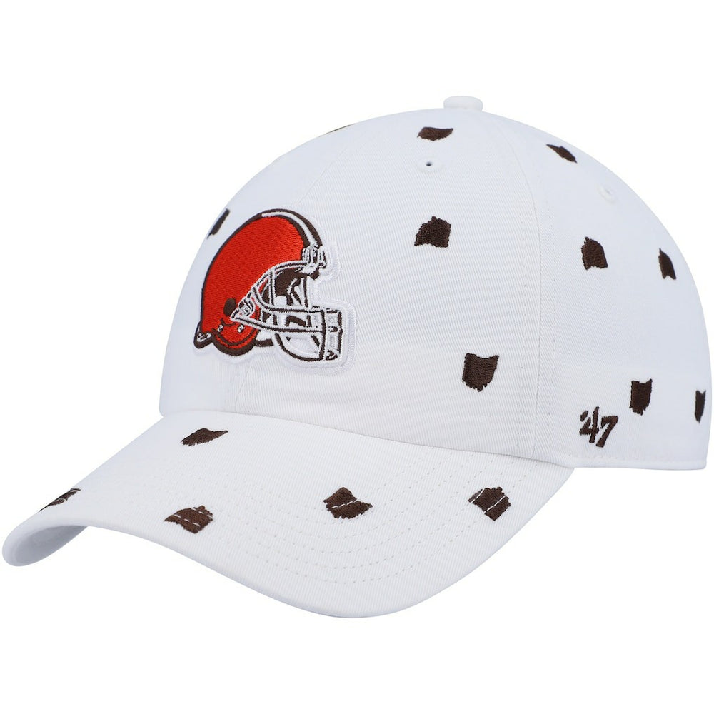 Cleveland Browns '47 Women's Confetti Clean Up Logo Adjustable Hat White | 47 brand