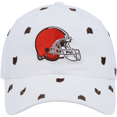 Cleveland Browns '47 Women's Confetti Clean Up Logo Adjustable Hat White | 47 brand