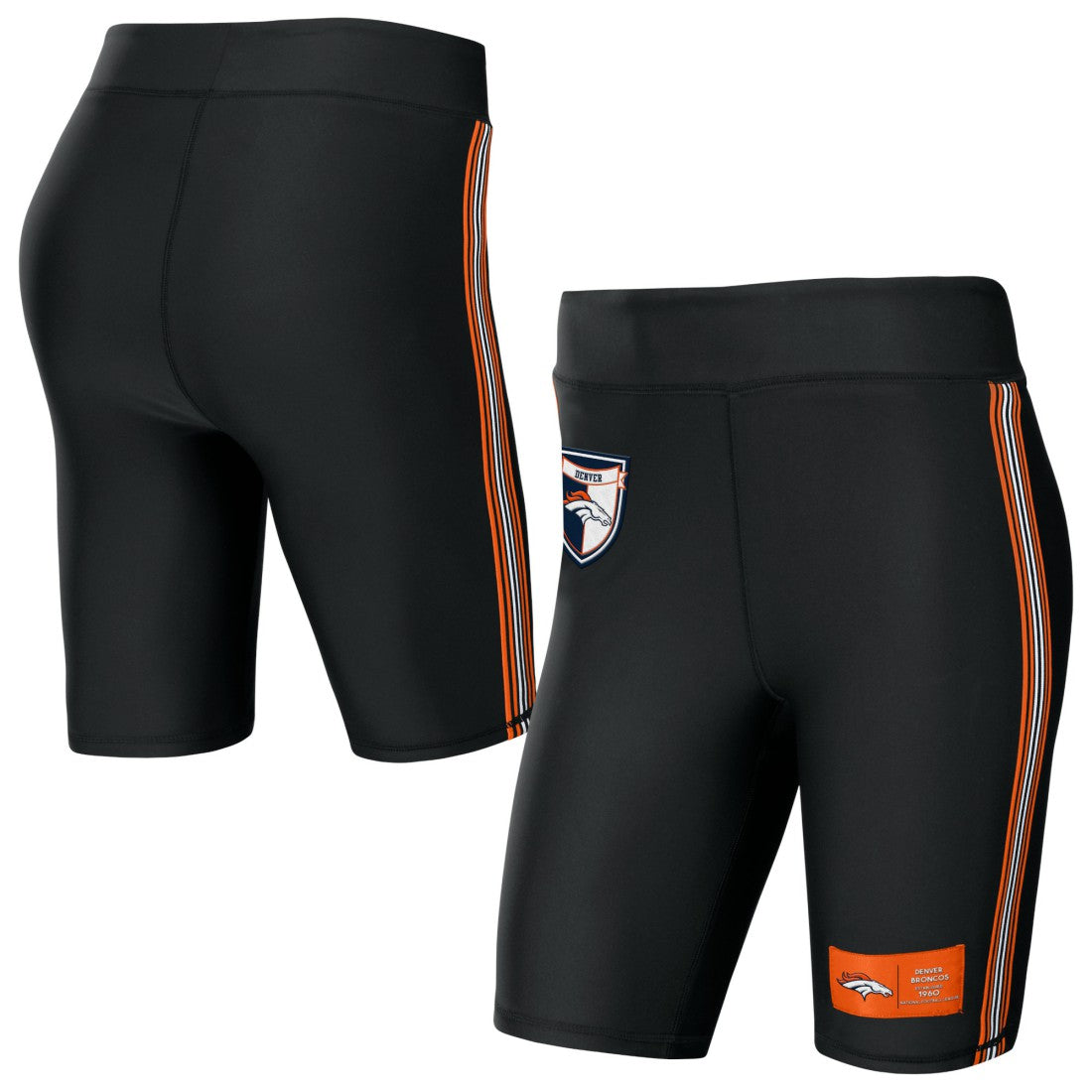 Denver Broncos WEAR by Erin Andrews Women's Biker Shorts Black | NFL