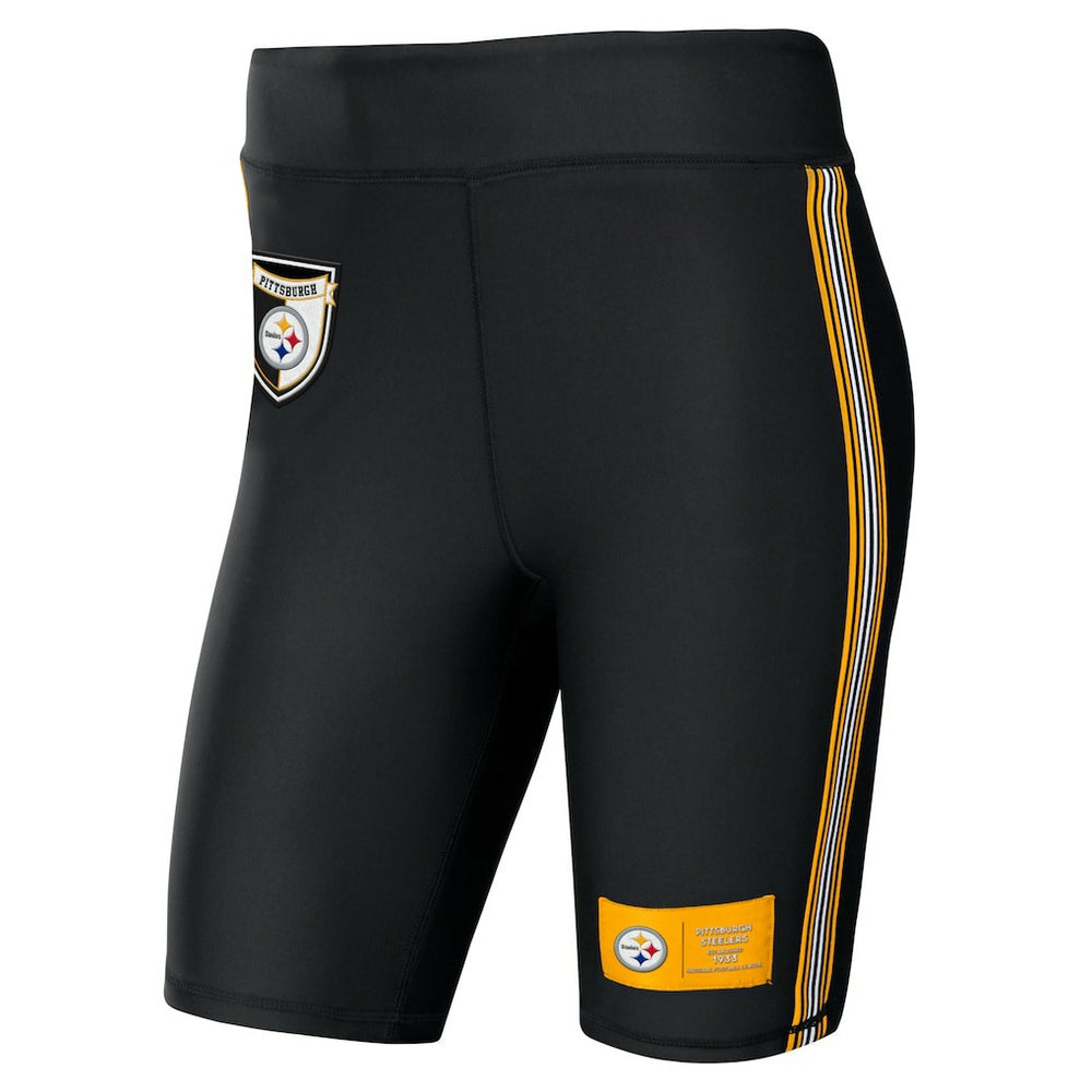 Pittsburgh Steelers WEAR by Erin Andrews Women's Biker Shorts Black | NFL