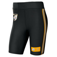 Pittsburgh Steelers WEAR by Erin Andrews Women's Biker Shorts Black | NFL