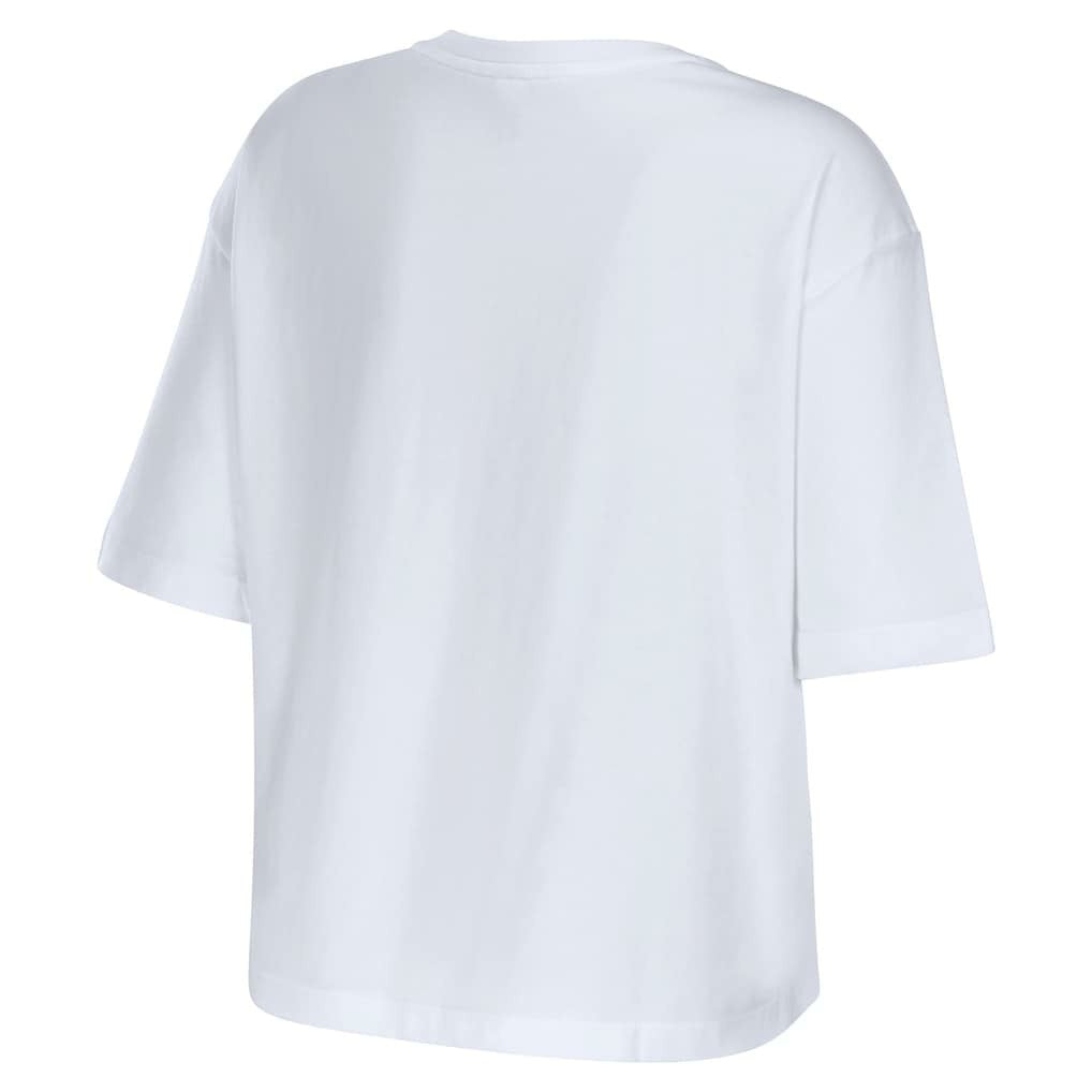 Cleveland Browns WEAR by Erin Andrews Women's Boxy Floral Cropped T-Shirt White | NFL