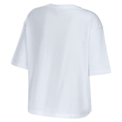 Cleveland Browns WEAR by Erin Andrews Women's Boxy Floral Cropped T-Shirt White | NFL