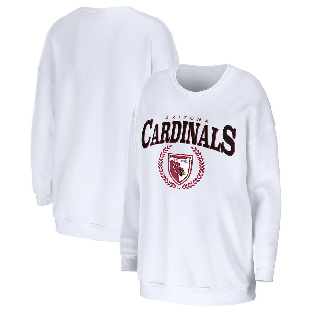 Arizona Cardinals WEAR by Erin Andrews Women's Oversized Pullover Sweatshirt White | NFL