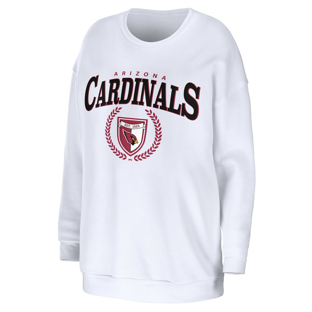 Arizona Cardinals WEAR by Erin Andrews Women's Oversized Pullover Sweatshirt White | NFL