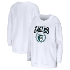 Philadelphia Eagles WEAR by Erin Andrews Women's Oversized Pullover Sweatshirt White | NFL