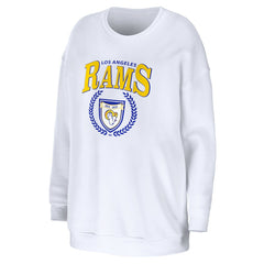 Los Angeles Rams WEAR by Erin Andrews Women's Oversized Pullover Sweatshirt White | NFL
