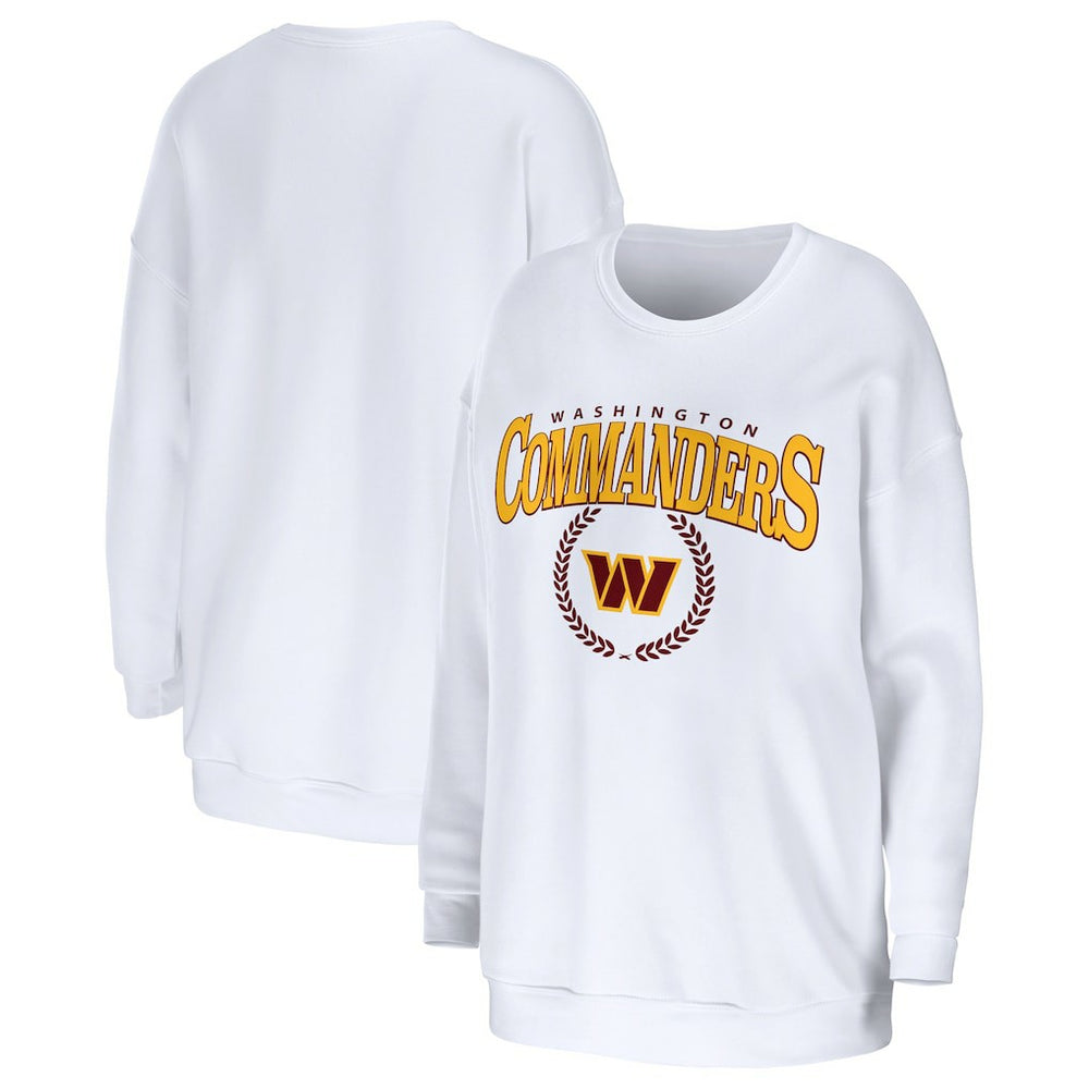 Washington Commanders WEAR by Erin Andrews Women's Oversized Pullover Sweatshirt White | NFL