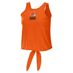 Cleveland Browns WEAR by Erin Andrews Women's Open Back Twist Tie Tank Top Orange | NFL