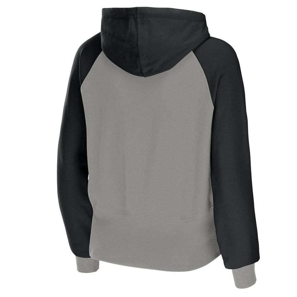 Las Vegas Raiders WEAR by Erin Andrews Women's Colorblock Lightweight Full-Zip Hoodie Silver | NFL