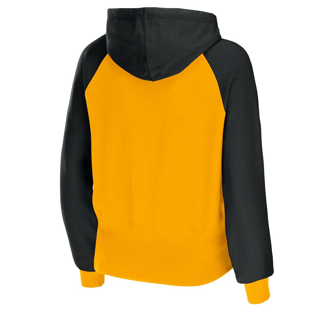 Pittsburgh Steelers WEAR by Erin Andrews Women's Colorblock Lightweight Full-Zip Hoodie Gold | NFL