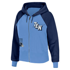 Tennessee Titans WEAR by Erin Andrews Women's Colorblock Lightweight Full-Zip Hoodie Light Blue | NFL