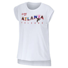 Atlanta Falcons WEAR by Erin Andrews Women's Greetings From Muscle T-Shirt White | NFL