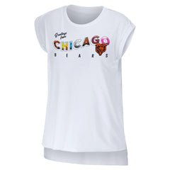 Chicago Bears WEAR by Erin Andrews Women's Greetings From Muscle T-Shirt White | NFL