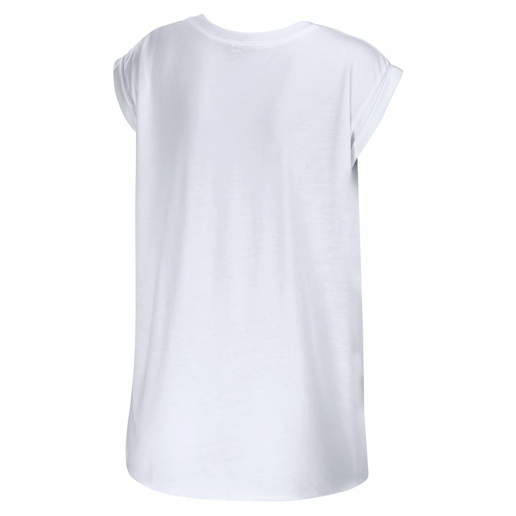 Los Angeles Rams WEAR by Erin Andrews Women's Greetings From Muscle T-Shirt White | NFL