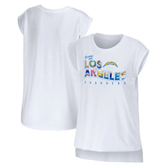 Los Angeles Chargers WEAR by Erin Andrews Women's Greetings From Muscle T-Shirt White | NFL