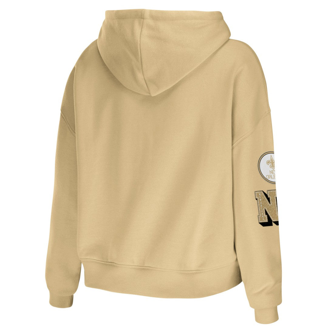 New Orleans Saints WEAR by Erin Andrews Women's Plus Size Modest Cropped Pullover Hoodie Gold | NFL