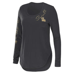 New Orleans Saints WEAR by Erin Andrews Women's Team Scoop Neck T-Shirt Charcoal | NFL