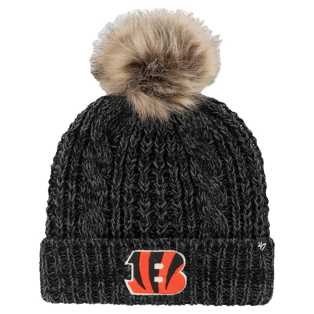 Cincinnati Bengals '47 Women's Meeko Cuffed Knit Hat with Pom Black | 47 brand