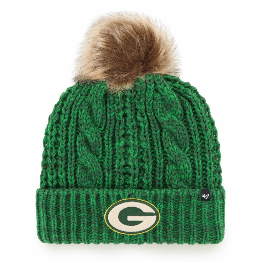 Green Bay Packers '47 Women's Meeko Cuffed Knit Hat with Pom Green | 47 brand