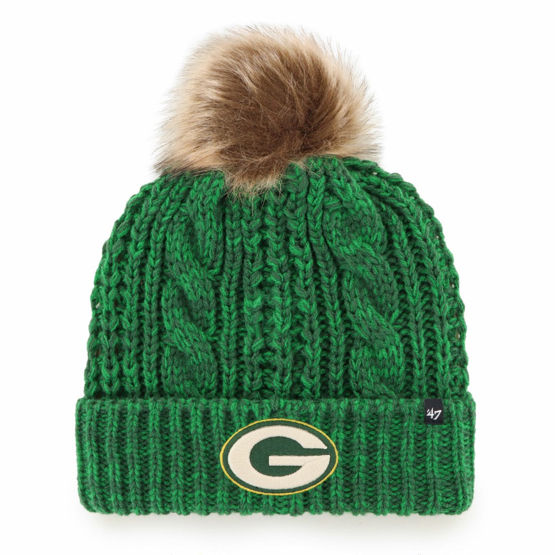 Green Bay Packers '47 Women's Meeko Cuffed Knit Hat with Pom Green | 47 brand