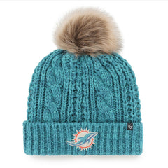 Miami Dolphins '47 Women's Meeko Cuffed Knit Hat with Pom Aqua | 47 brand