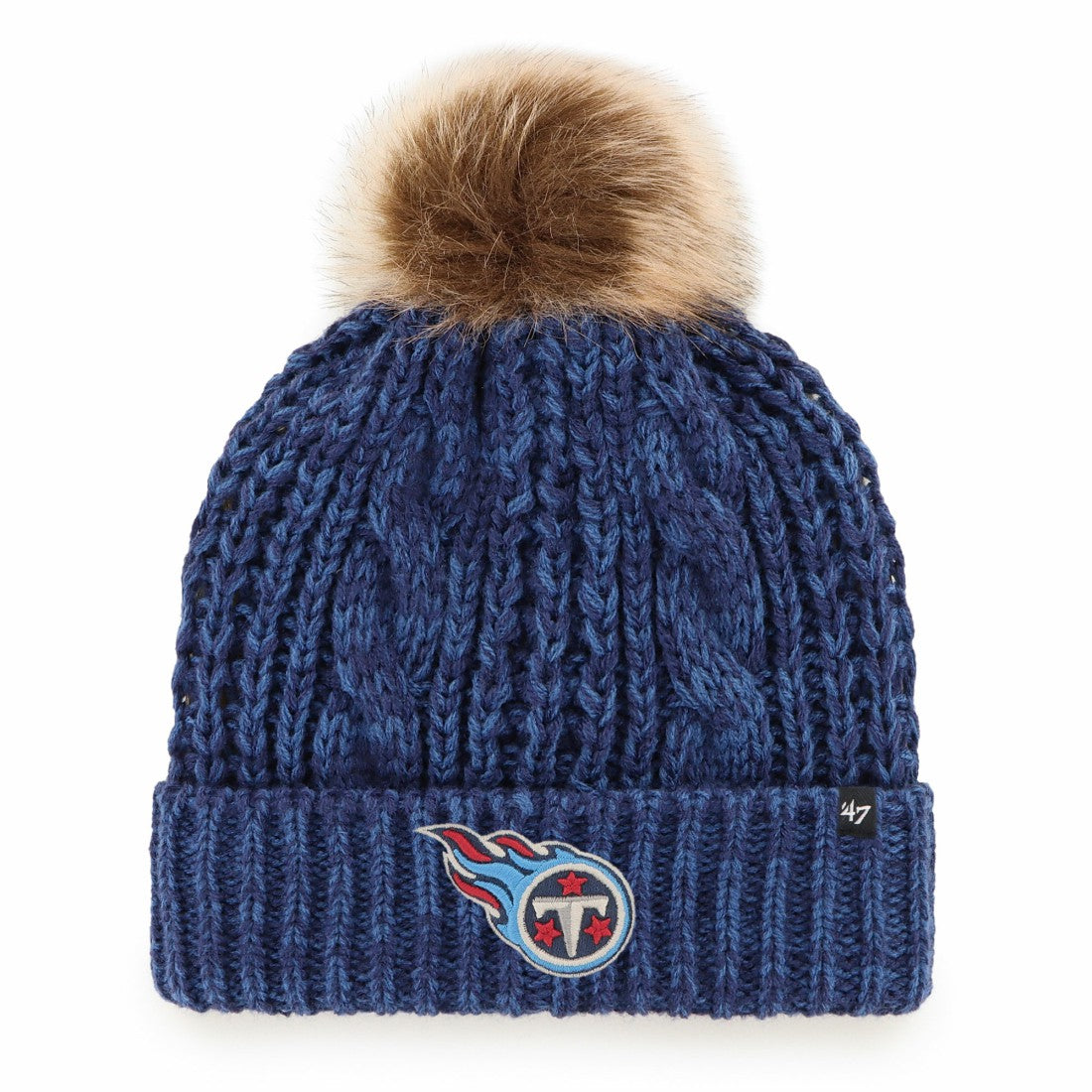 Tennessee Titans '47 Women's Meeko Cuffed Knit Hat with Pom Navy | 47 brand