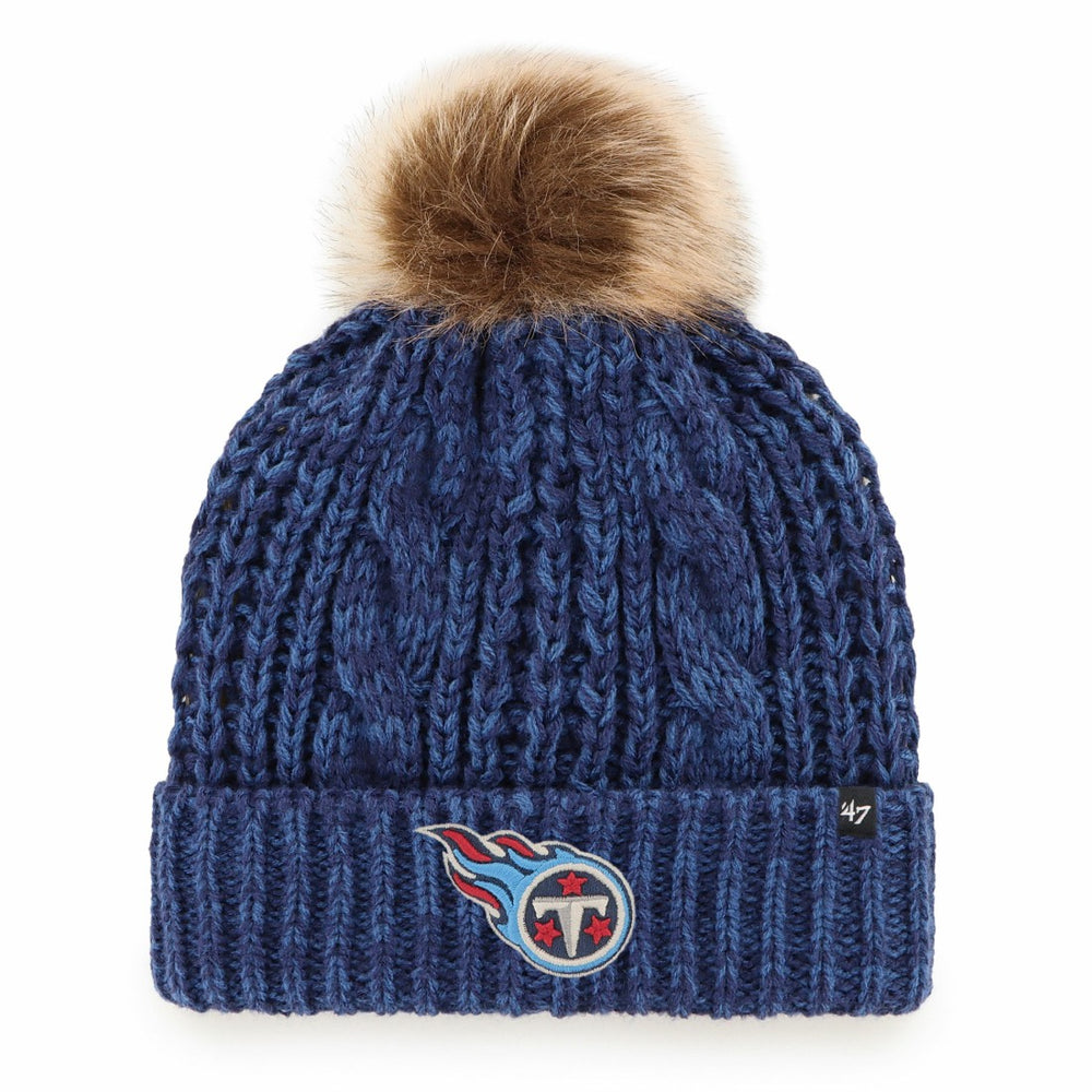 Tennessee Titans '47 Women's Meeko Cuffed Knit Hat with Pom Navy | 47 brand
