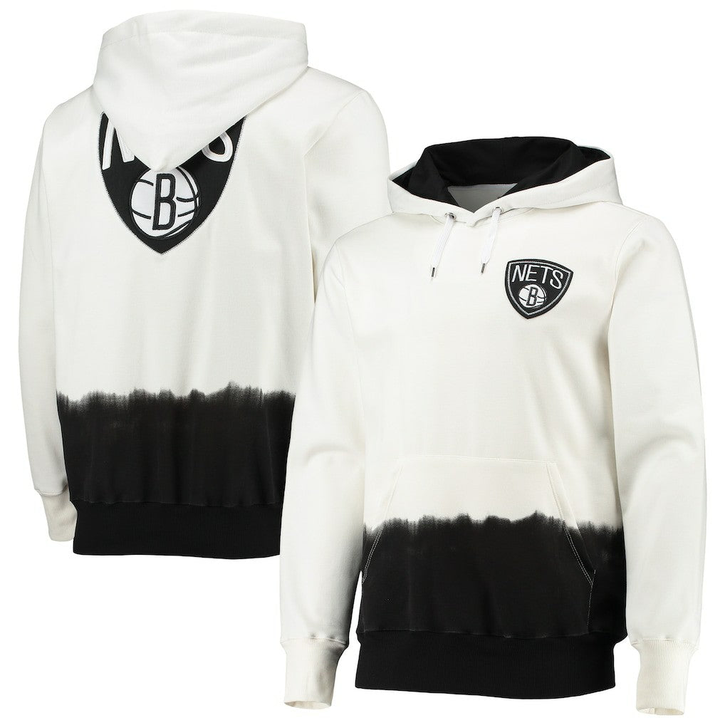 Brooklyn Nets FISLL Double Dribble Dip-Dye Pullover Hoodie Oatmeal - NBA