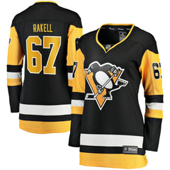 Rickard Rakell Pittsburgh Penguins Women's Fanatics Home Breakaway Player Jersey - Black - NHL