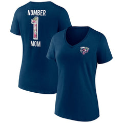 Chicago Bears Women's Plus Size Mother's Day #1 Mom V-Neck T-Shirt Navy | Fanatics