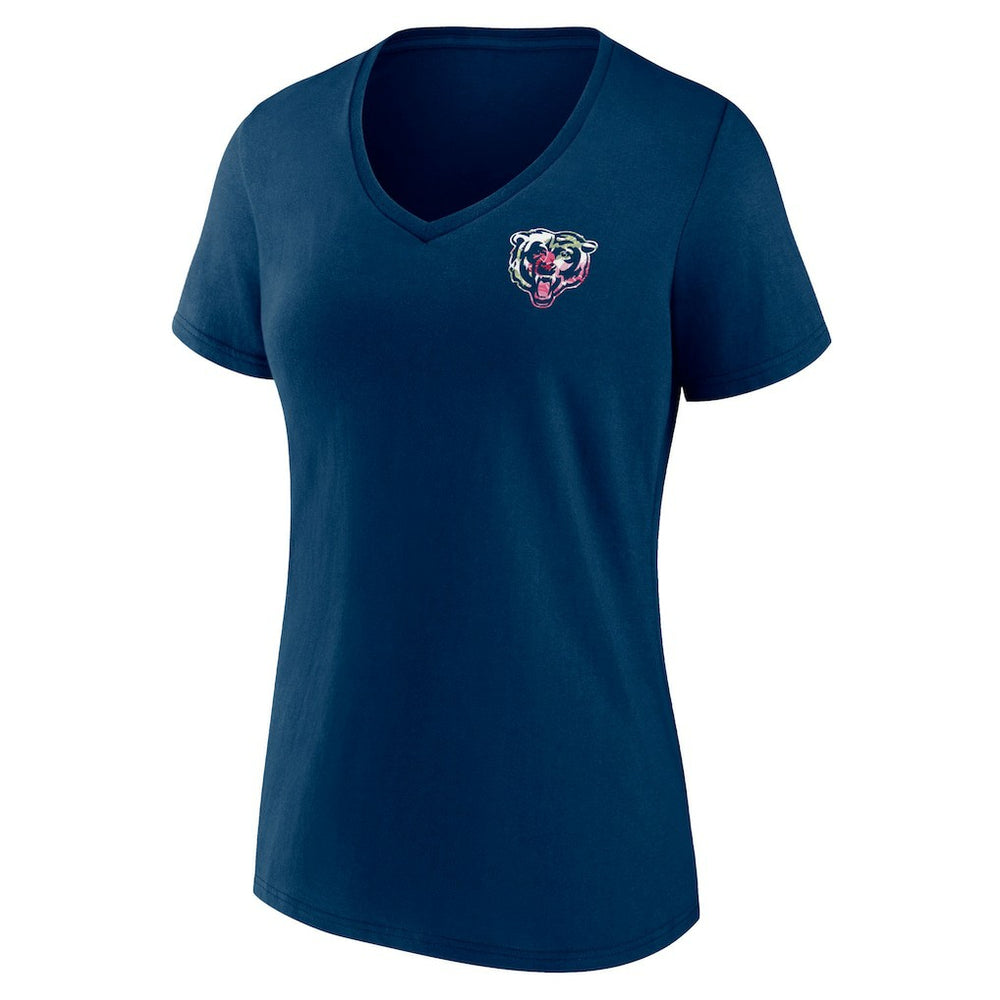 Chicago Bears Women's Plus Size Mother's Day #1 Mom V-Neck T-Shirt Navy | Fanatics