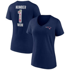 New England Patriots Women's Plus Size Mother's Day #1 Mom V-Neck T-Shirt Navy | Fanatics