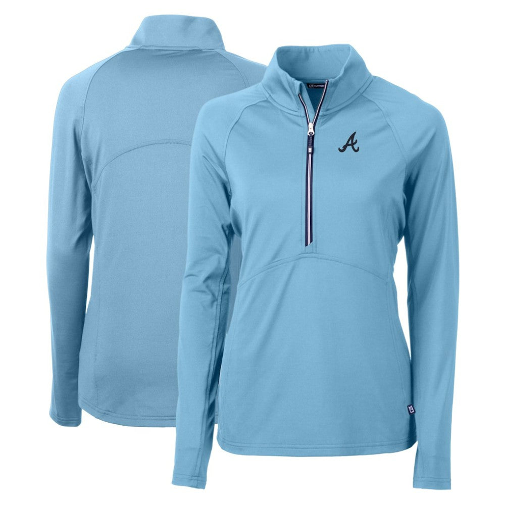 Atlanta Braves Cutter & Buck Women's Adapt Eco Knit Stretch Recycled Half-Zip Pullover Top - MLB