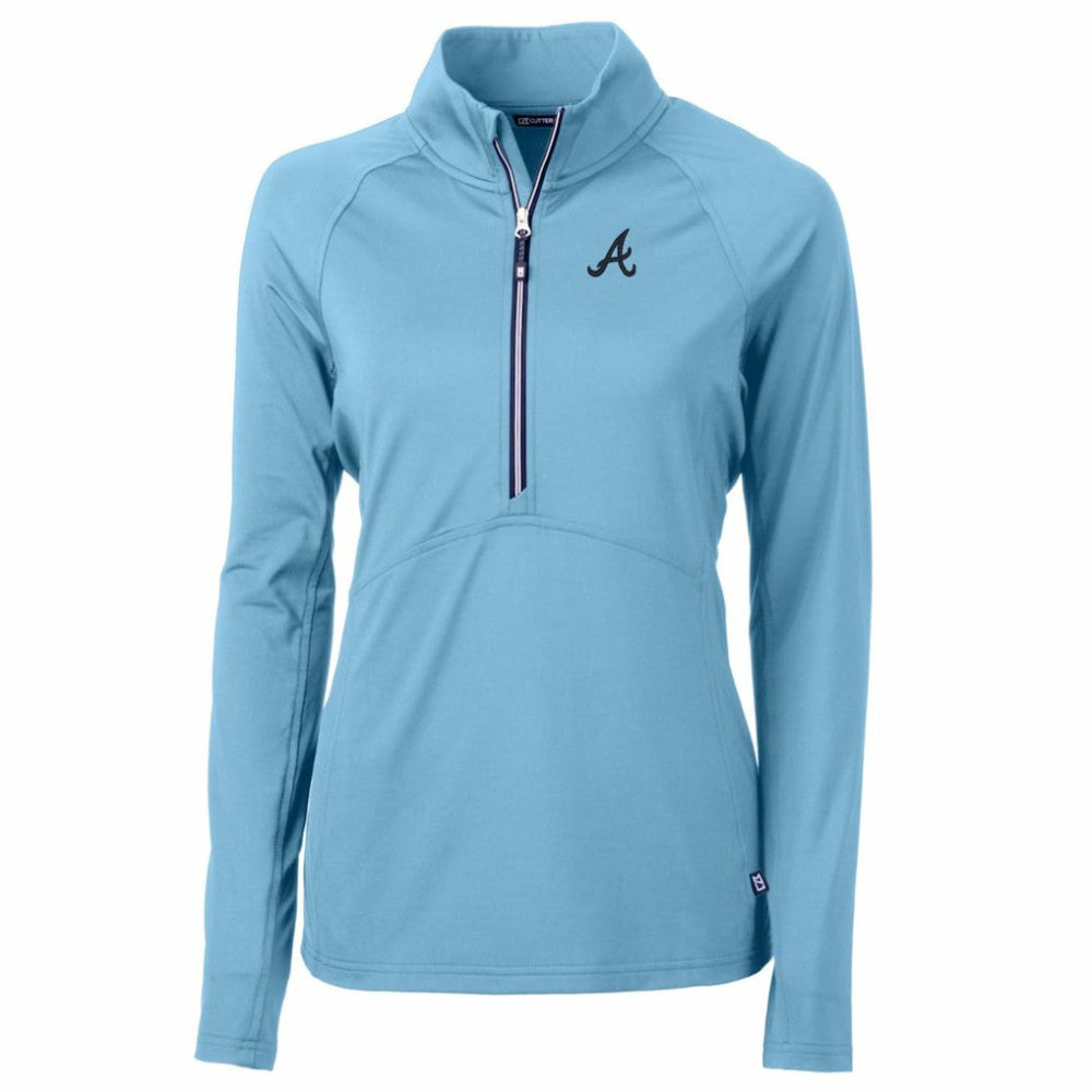 Atlanta Braves Cutter & Buck Women's Adapt Eco Knit Stretch Recycled Half-Zip Pullover Top - MLB