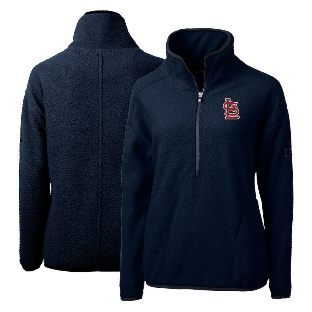 St. Louis Cardinals Cutter & Buck Women's Cascade Eco Sherpa Fleece Quarter-Zip Pullover Jacket - MLB