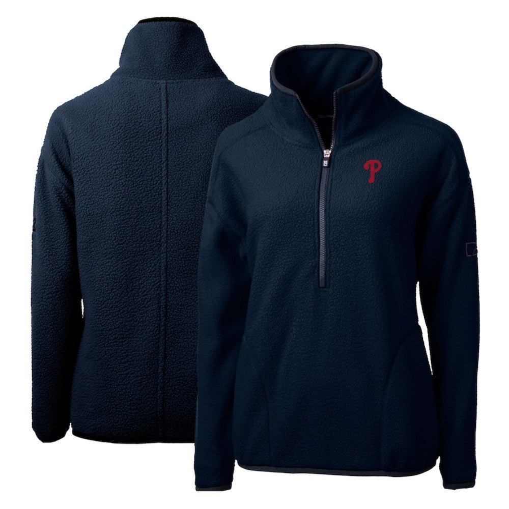 Philadelphia Phillies Cutter & Buck Women's Cascade Eco Sherpa Fleece Quarter-Zip Pullover Jacket - MLB