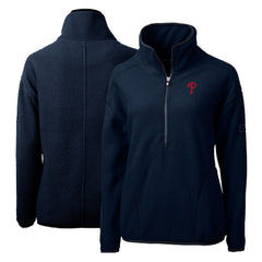 Philadelphia Phillies Cutter & Buck Women's Cascade Eco Sherpa Fleece Quarter-Zip Pullover Jacket - MLB