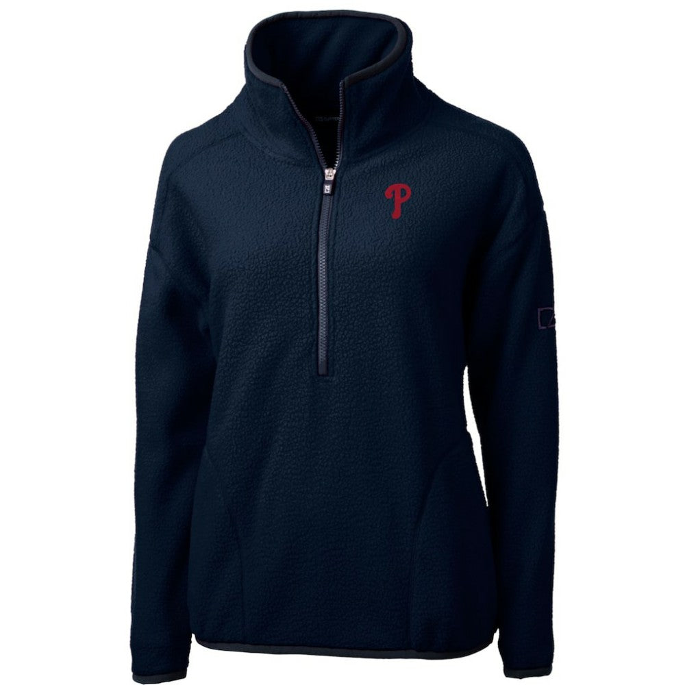 Philadelphia Phillies Cutter & Buck Women's Cascade Eco Sherpa Fleece Quarter-Zip Pullover Jacket - MLB