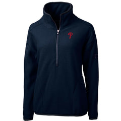 Philadelphia Phillies Cutter & Buck Women's Cascade Eco Sherpa Fleece Quarter-Zip Pullover Jacket - MLB