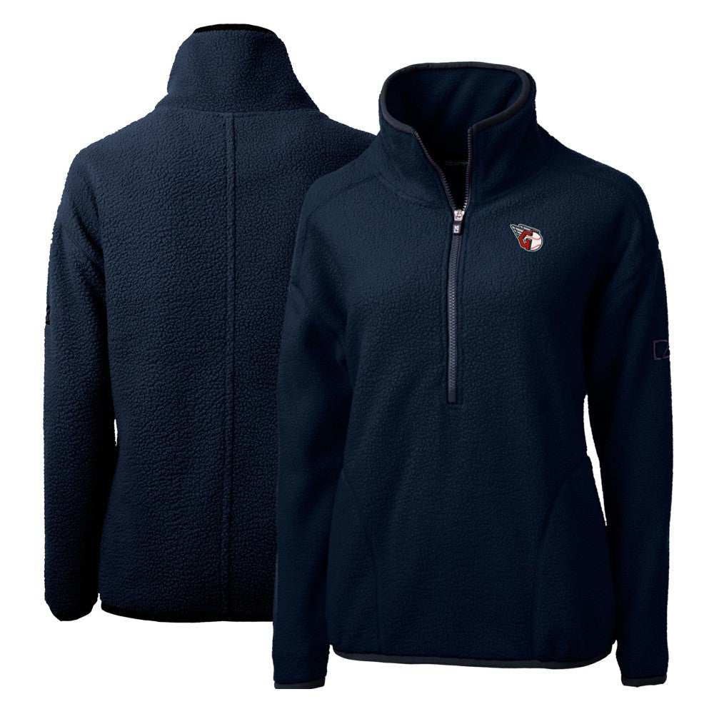 Cleveland Guardians Cutter & Buck Women's Cascade Eco Sherpa Fleece Quarter-Zip Pullover Jacket - MLB