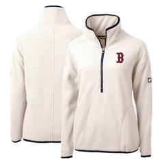 Boston Red Sox Cutter & Buck Women's Cascade Eco Sherpa Fleece Quarter-Zip Pullover Jacket - MLB