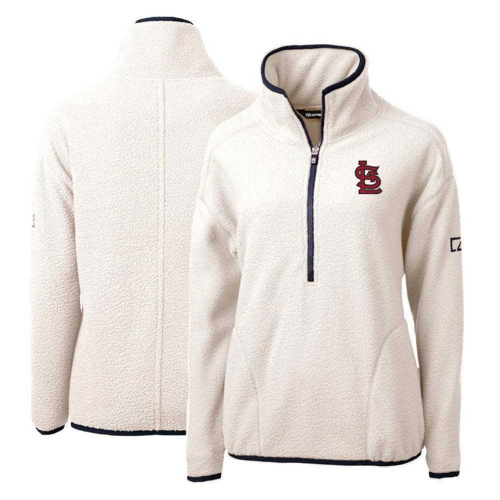 St. Louis Cardinals Cutter & Buck Women's Cascade Eco Sherpa Fleece Quarter-Zip Pullover Jacket - MLB
