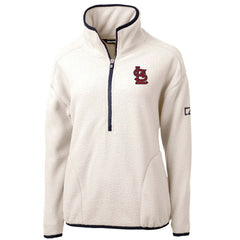 St. Louis Cardinals Cutter & Buck Women's Cascade Eco Sherpa Fleece Quarter-Zip Pullover Jacket - MLB