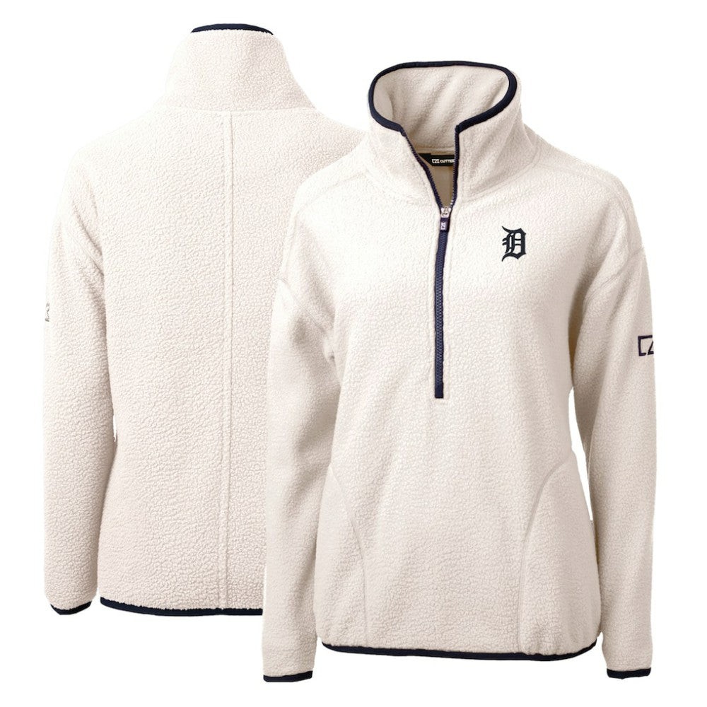 Detroit Tigers Cutter & Buck Women's Cascade Eco Sherpa Fleece Quarter-Zip Pullover Jacket - MLB