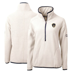 Milwaukee Brewers Cutter & Buck Women's Cascade Eco Sherpa Fleece Quarter-Zip Pullover Jacket - MLB