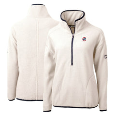 Chicago Cubs Cutter & Buck Women's Cascade Eco Sherpa Fleece Quarter-Zip Pullover Jacket - MLB