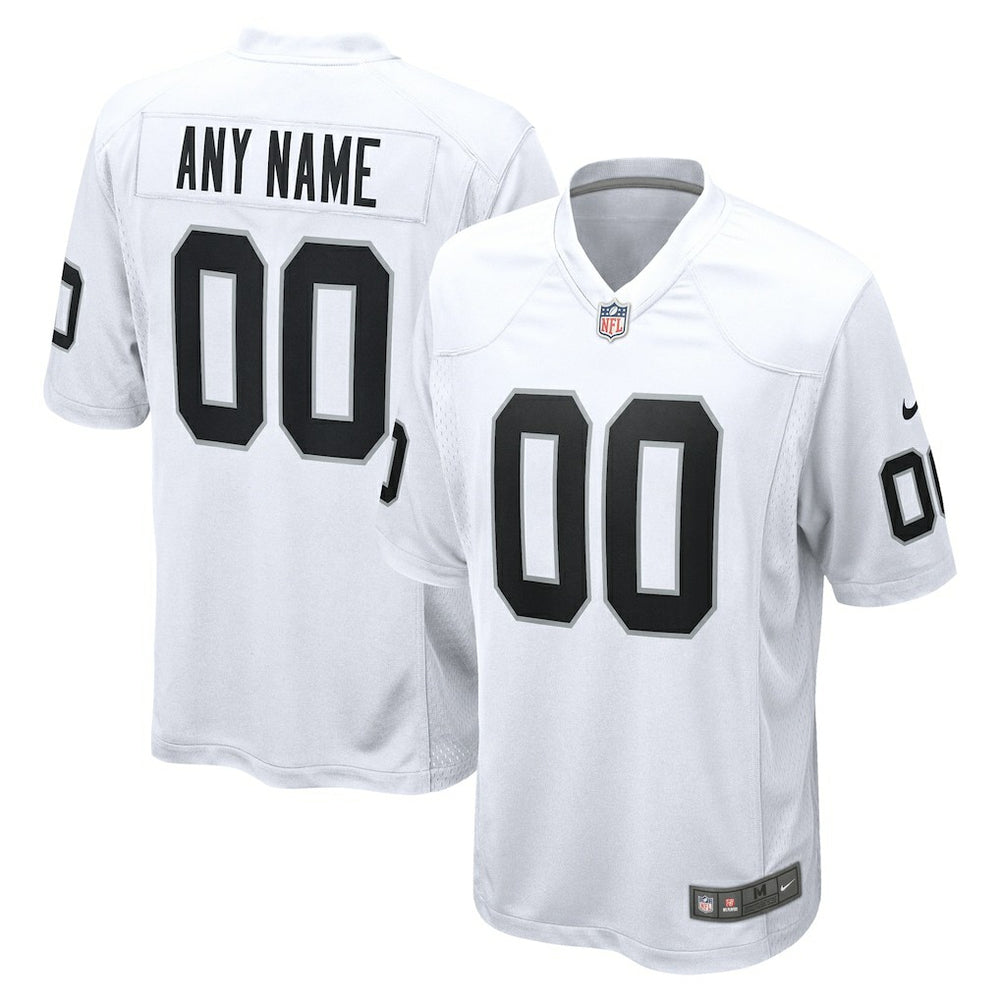 Las Vegas Raiders Youth Team Custom Game Jersey White | Nike for Sale