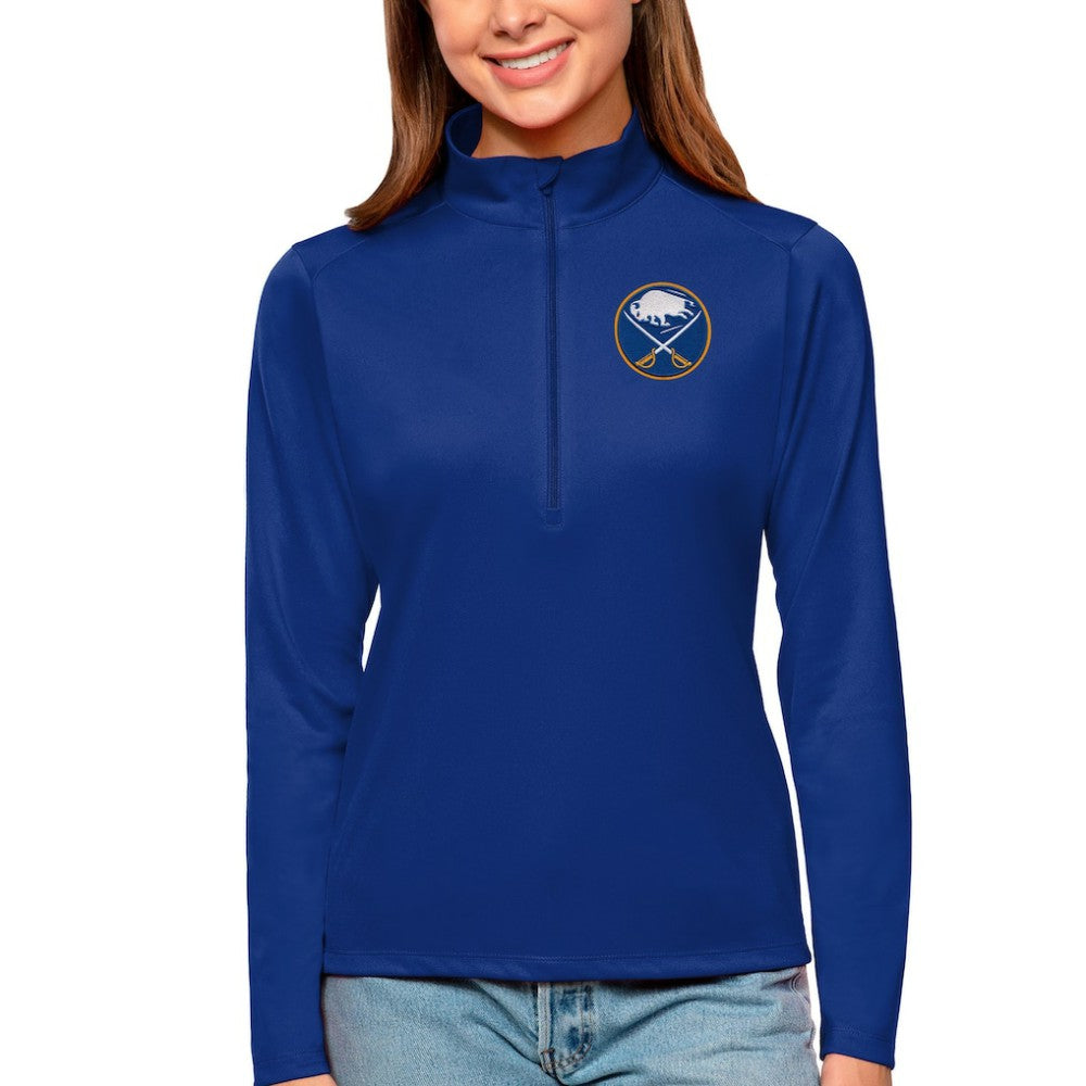 Buffalo Sabres Antigua Women's Tribute Quarter-Zip Pullover Top - Royal - NHL